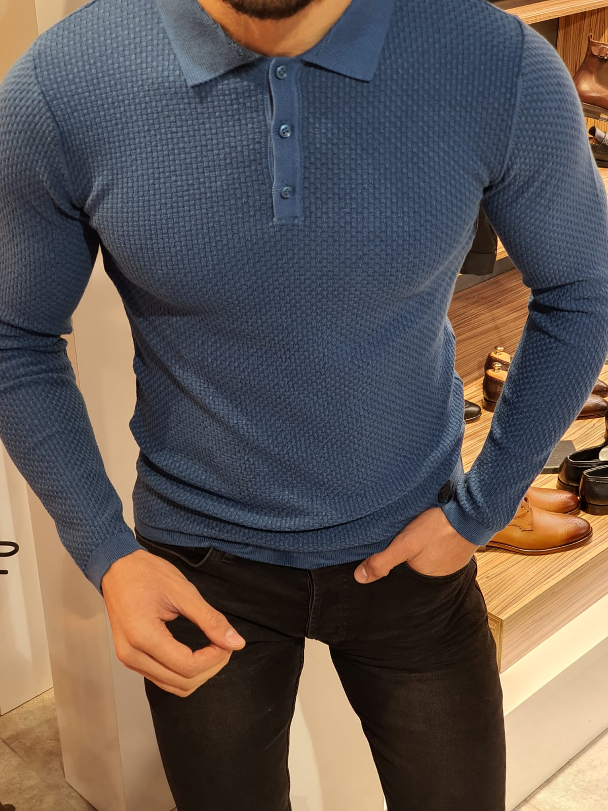 Carlos Slim-Fit Polo Sweater Blue-baagr.myshopify.com-sweatshirts-BOJONI