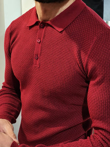 Carlos Slim-Fit Polo Sweater Red-baagr.myshopify.com-sweatshirts-BOJONI