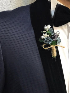 Zerno Velvet Slim Fit Navy Blue Tuxedo-baagr.myshopify.com-1-BOJONI