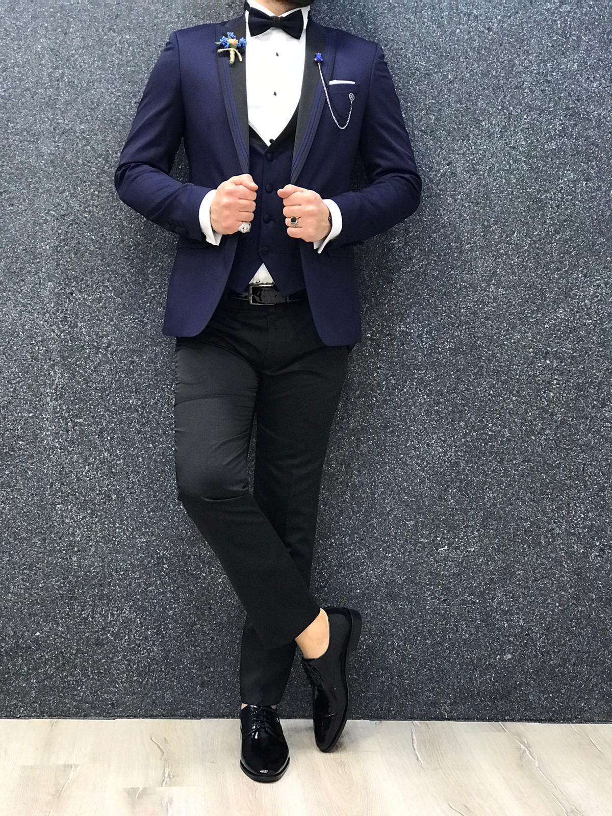 Lazio Slim Fit Navy Blue II Tuxedo-baagr.myshopify.com-1-BOJONI