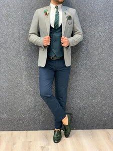 Kingston Green  Slim Fit Plaid Suit-baagr.myshopify.com-1-BOJONI