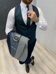 Kingston Green  Slim Fit Plaid Suit-baagr.myshopify.com-1-BOJONI