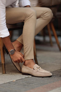 Ace Toka Detailed Neolite Beige Suede Loafer