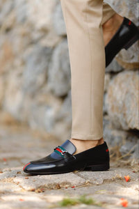 Bojoni Uluwatu  Custom Striped Black Loafer