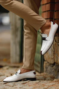 Bojoni Uluwatu  Custom White Stripe Design Loafer