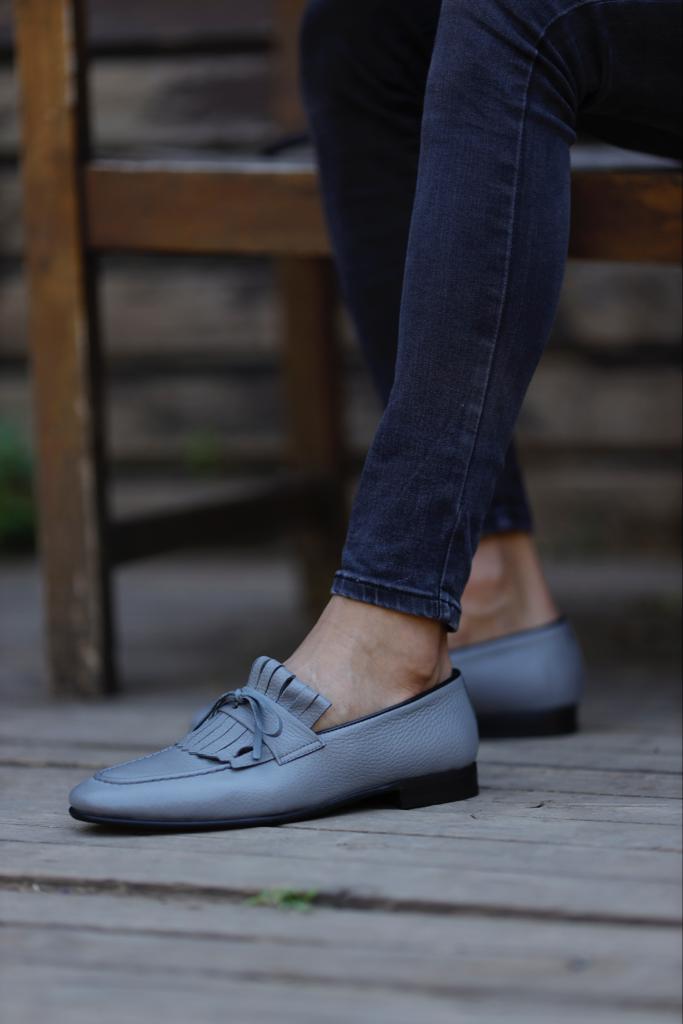 Bojoni Uluwatu Double Buckled Grey Detail Loafer