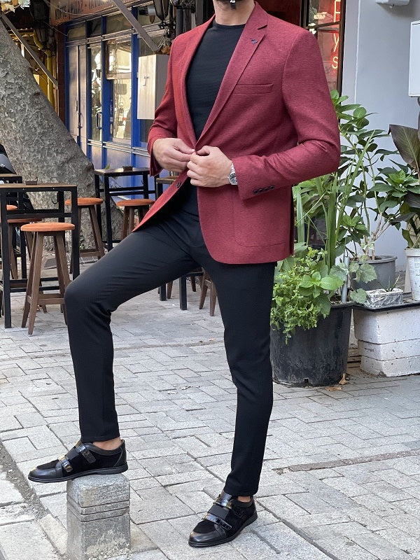 Notasi Burgundy Slim Fit Blazer-baagr.myshopify.com-blazers-BOJONI