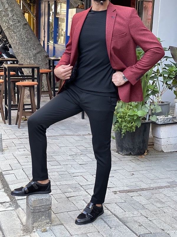 Notasi Burgundy Slim Fit Blazer-baagr.myshopify.com-blazers-BOJONI