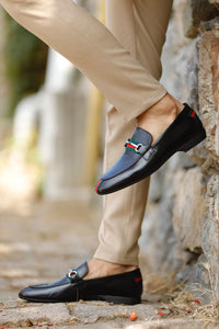 Bojoni Uluwatu  Custom Striped Black Loafer