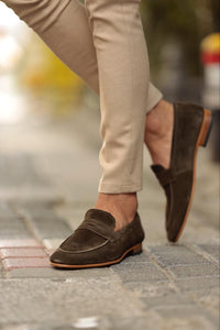 Ace Neolite Khaki Suede Loafers