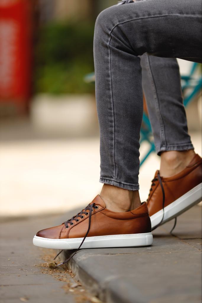 Luke Eva Sole Lace Detailed Brown Sneakers