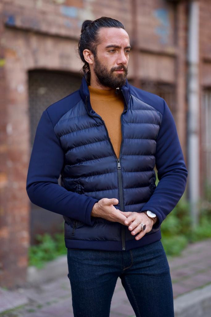 Rick Slim Fit Dark Blue Stuffed Jacket