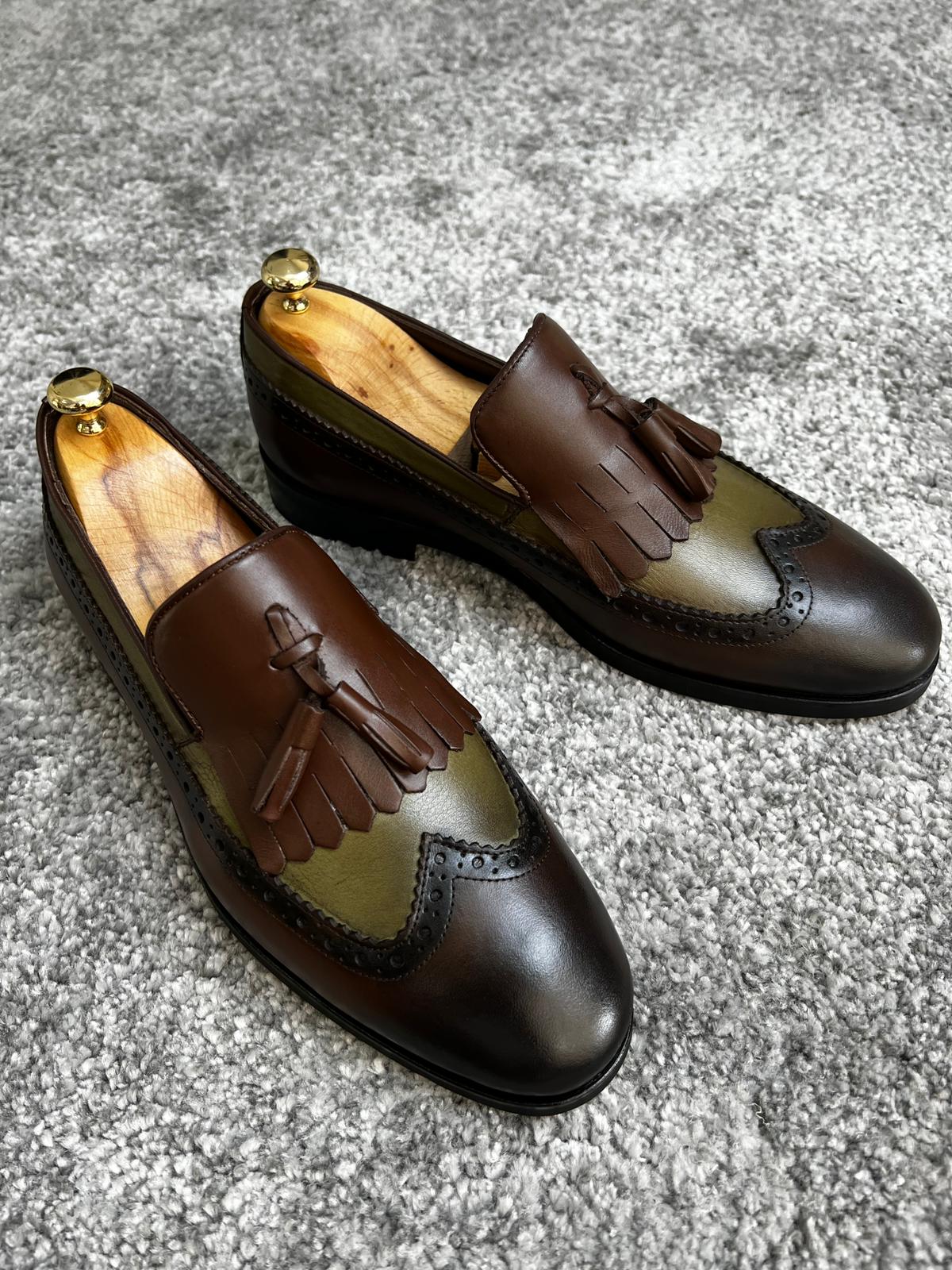 Madison Brown & Khaki Neolite Sole Tasseled Loafer