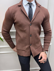 Rick Slim Fit Camel Detailed Jacket