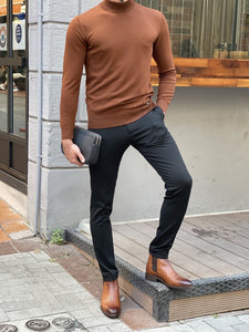 Bojo Slim Fit Long Sleeve Coffee Turtleneck-baagr.myshopify.com-sweatshirts-BOJONI