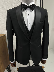 Louis Slim Fit High Quality Black Party Tuxedo