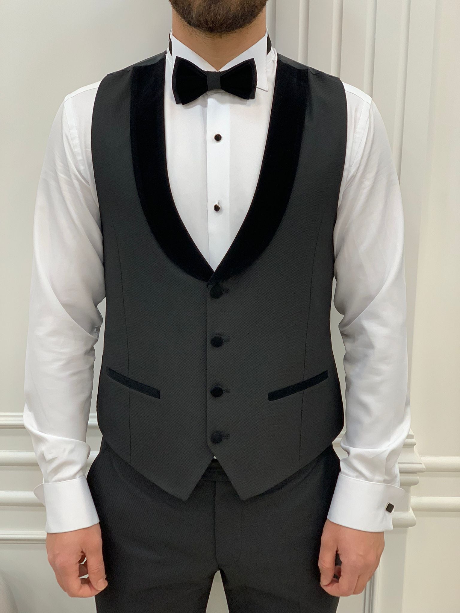 Bojoni Tishko Black Velvet  Slim Fit Tuxedo