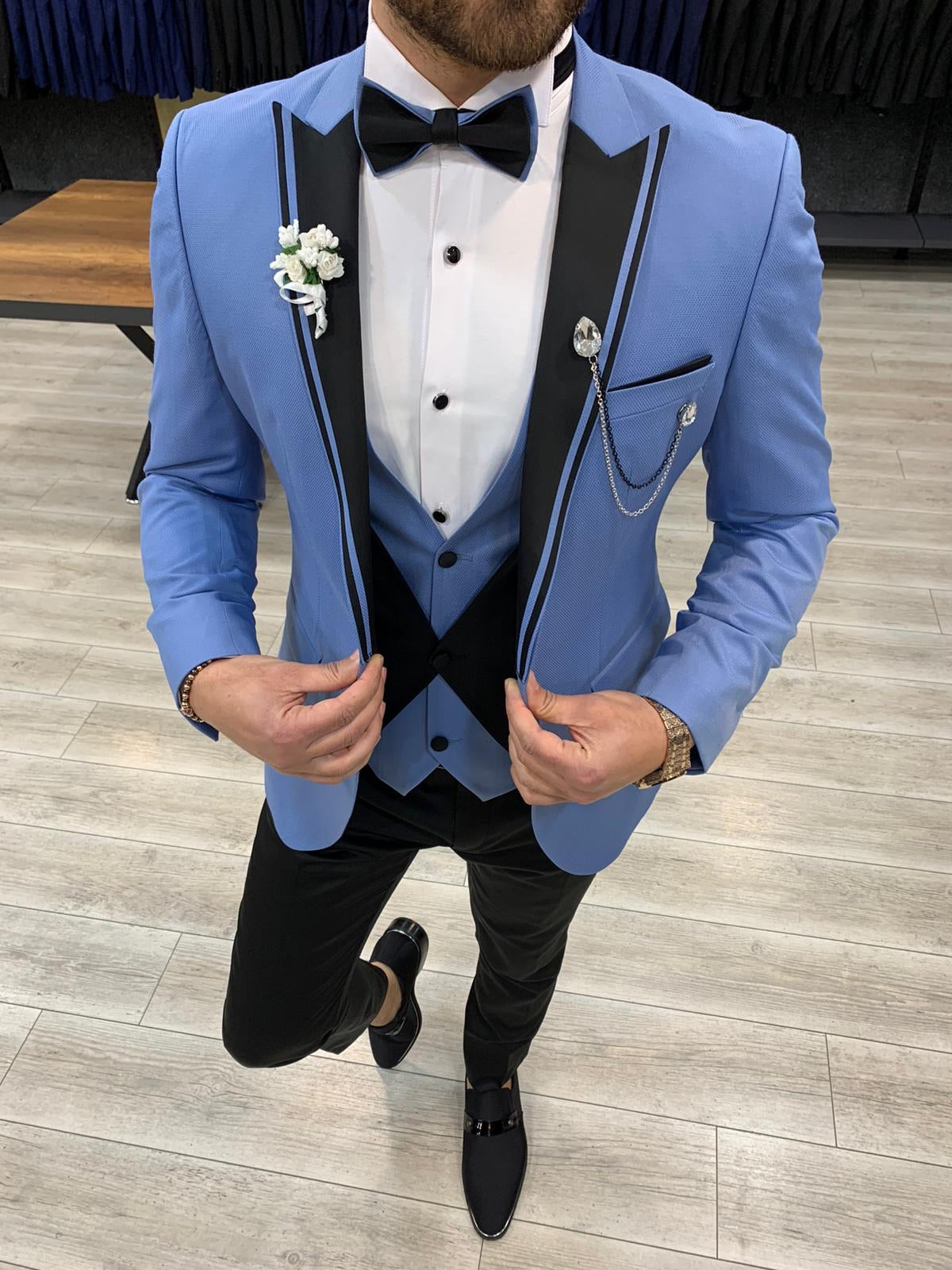 Forenzax Slim Fit Sky Blue Tuxedo-baagr.myshopify.com-1-BOJONI