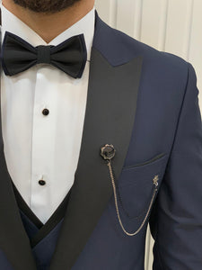 Bojoni Tishko Navy  Slim Fit Tuxedo