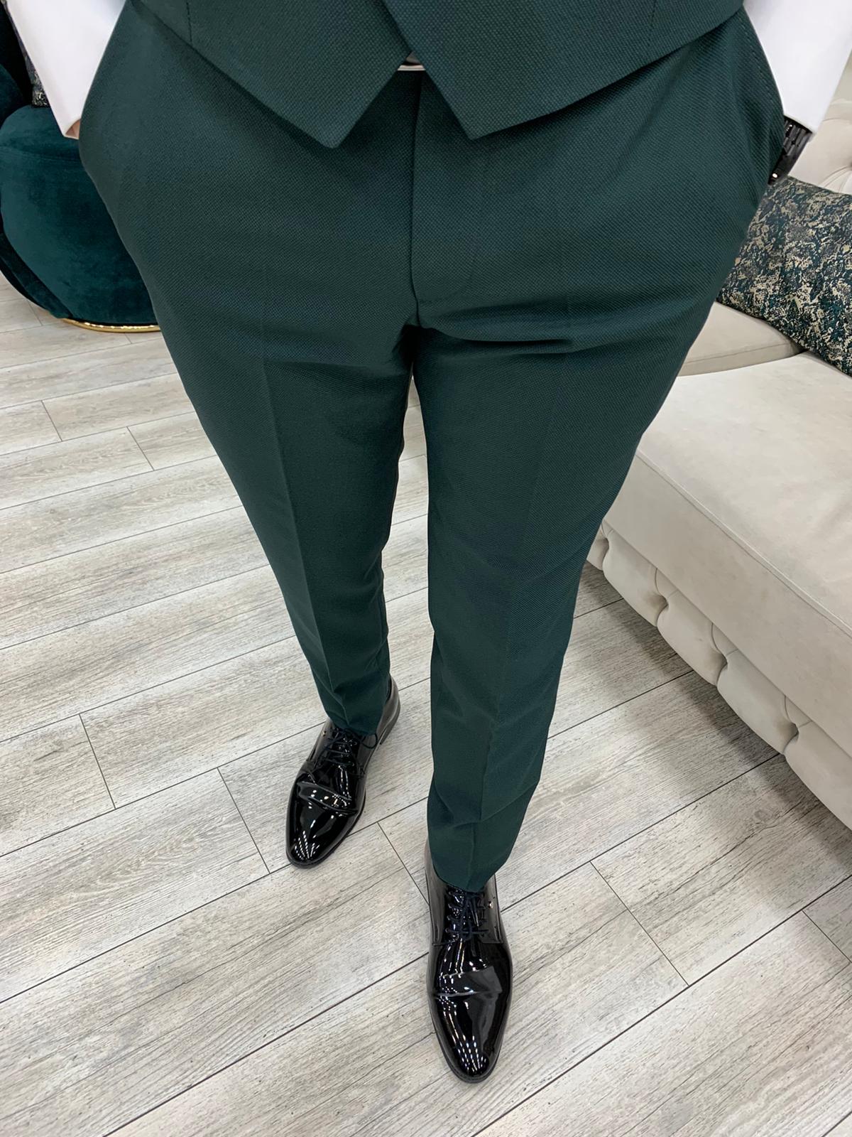 Bojoni Tishko Green Velvet  Slim Fit Tuxedo