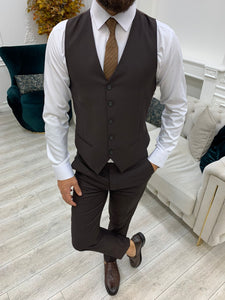 Vince Coffee Slim Fit Peak Lapel Suit-baagr.myshopify.com-1-BOJONI