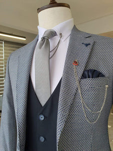 Boston Navy Blue Slim Fit Notch Lapel Suit-baagr.myshopify.com-suit-BOJONI