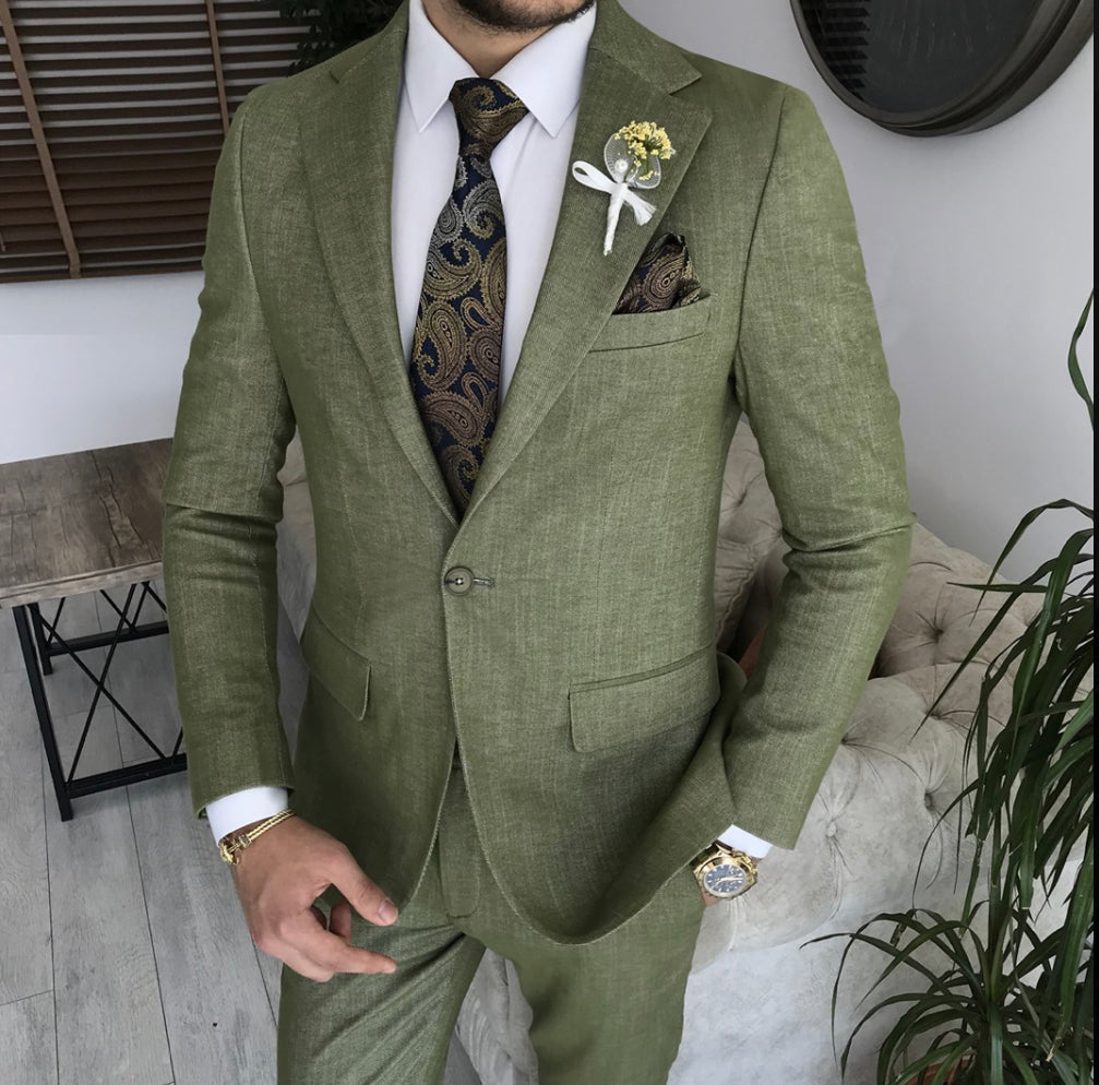 Bojoni Amato Slim Fit Khaki  Suit