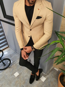 Forenzax Beige Slim Fit Blazer-baagr.myshopify.com-blazers-BOJONI