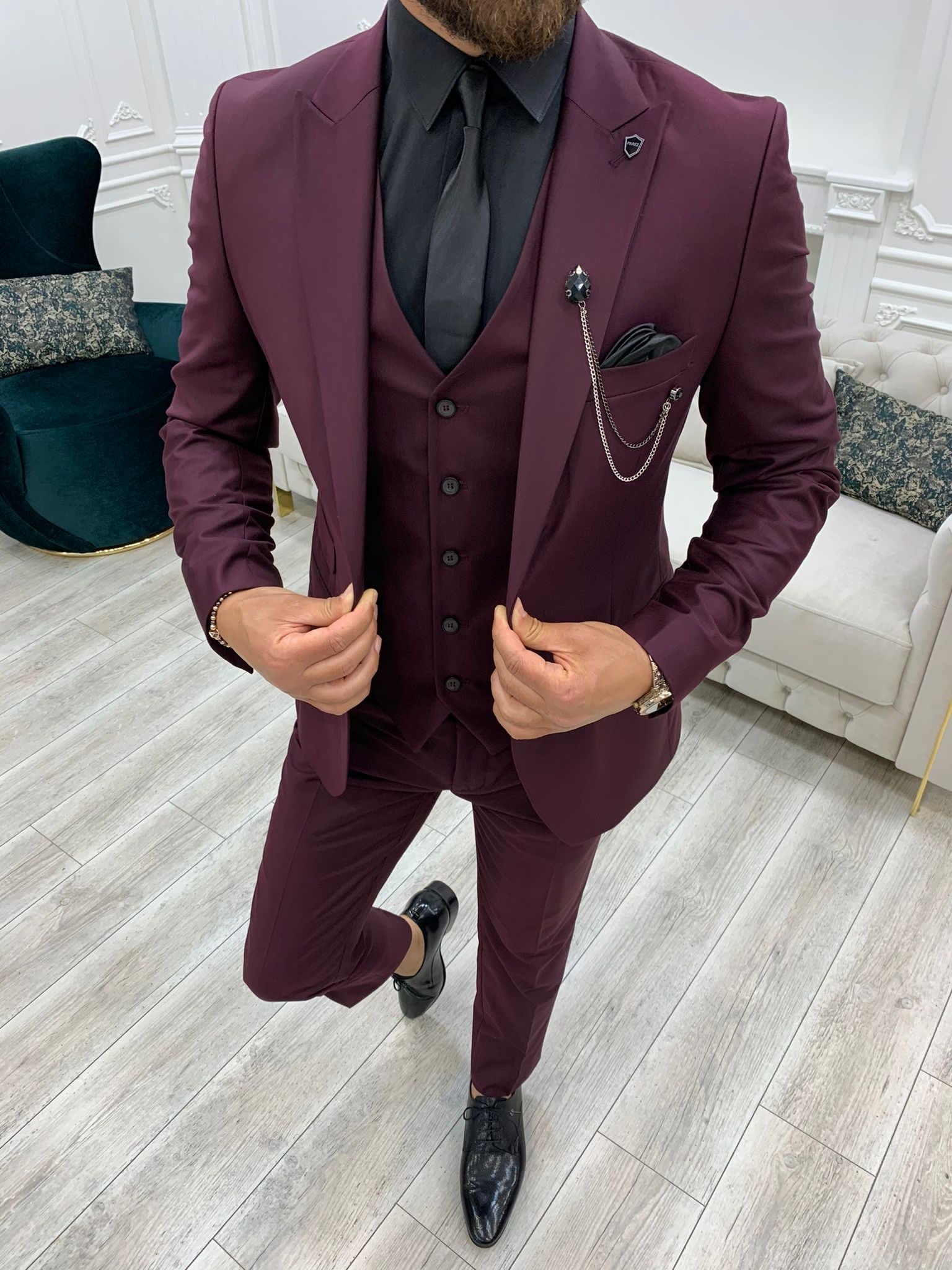 Forenzax Burgyndy Slim Fit Suit-baagr.myshopify.com-1-BOJONI