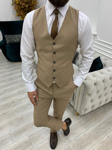 Vince Cream Slim Fit Peak Lapel Suit-baagr.myshopify.com-1-BOJONI