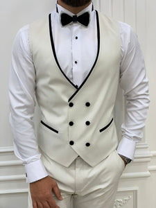 Fettachi White Slim Fit Velvet Peak Lapel Tuxedo-baagr.myshopify.com-1-BOJONI