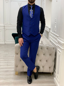 Bojoni Monte Sax Blue Slim Fit Suit
