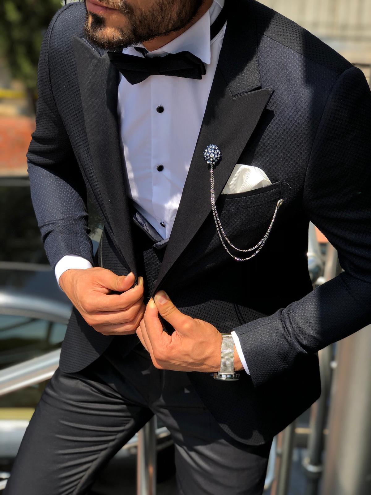 Cristian Slim-Fit Tuxedo Suit Vest Dark Blue-baagr.myshopify.com-suit-BOJONI