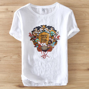 Contemporary Cartoon Linen T-Shirt III-baagr.myshopify.com-T-shirt-BOJONI