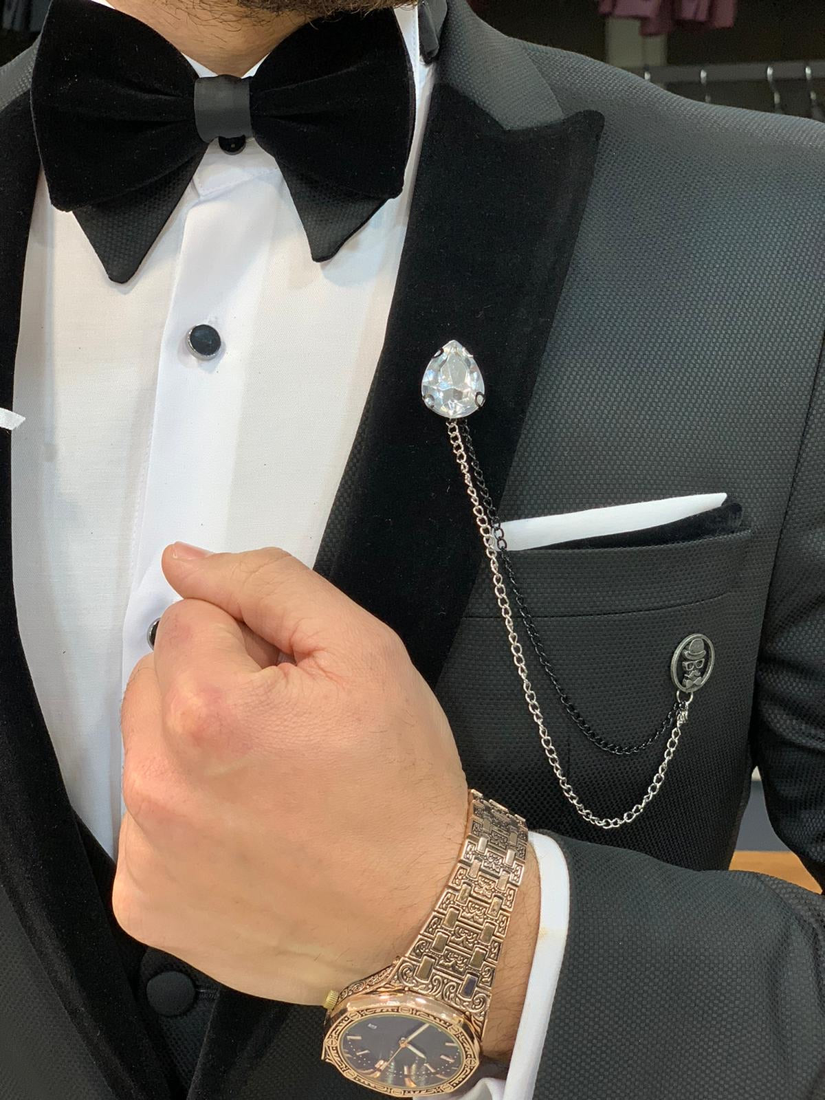 Catani Velvet Black Slim Fit Tuxedo #4-baagr.myshopify.com-1-BOJONI