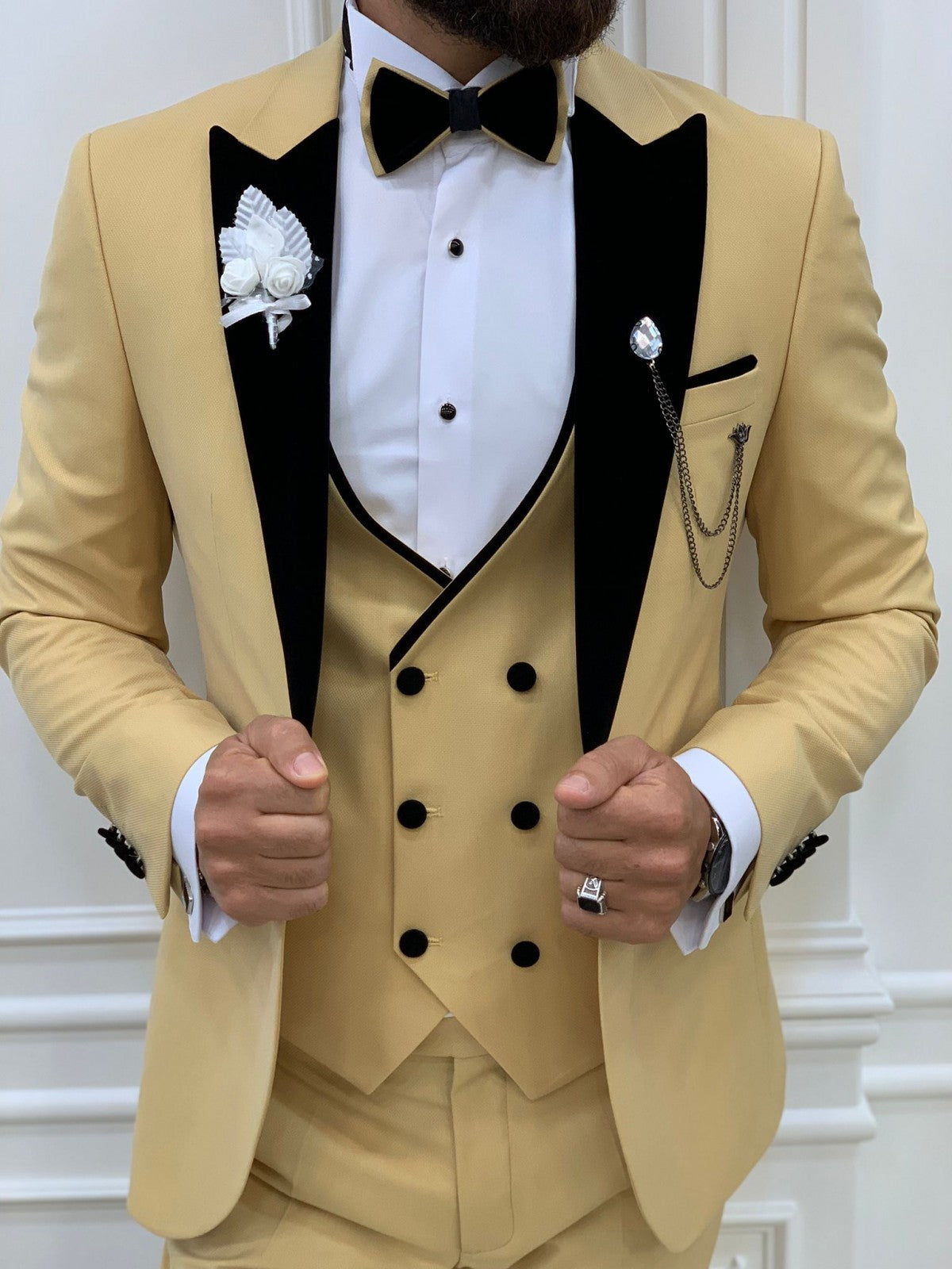 Antonio Yellow Slim Fit Limited Tuxedo