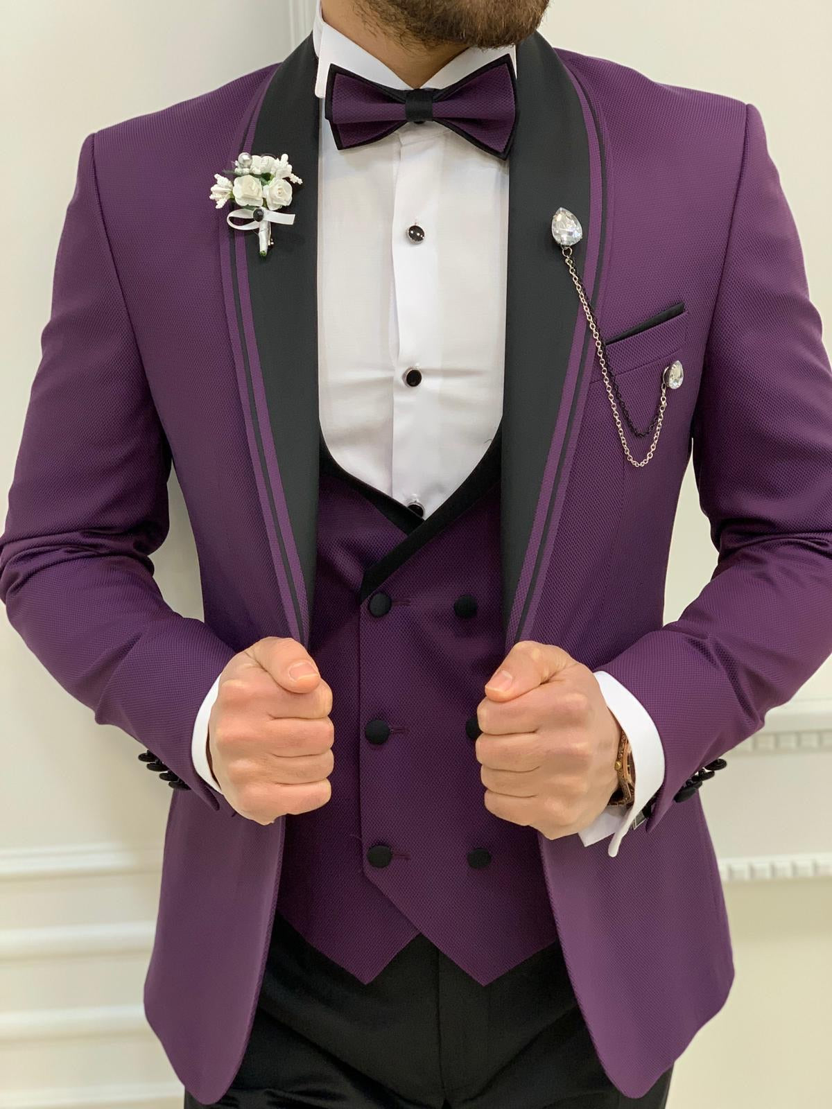 Napolia Royal Purple Slim Fit Tuxedo-baagr.myshopify.com-1-BOJONI