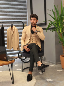 Forenzax  Beige Slim Fit Suit-baagr.myshopify.com-suit-BOJONI