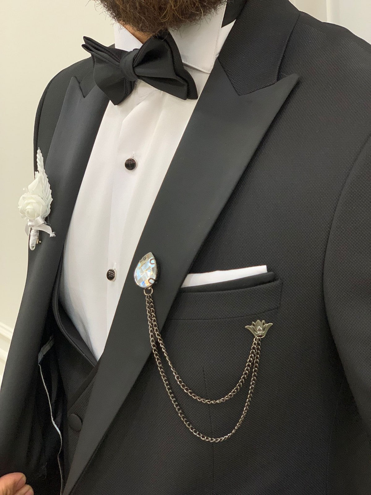 Bojoni Perris Black  Slim Fit Tuxedo