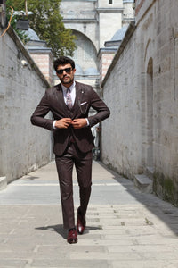 Slim-Fit Patterned Suit Vest Claretred-baagr.myshopify.com-suit-BOJONI