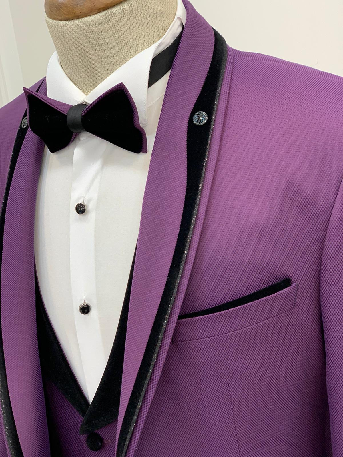 Partoni Royal Purple Slim Fit Tuxedo-baagr.myshopify.com-1-BOJONI