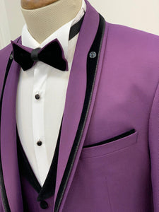 Partoni Royal Purple Slim Fit Tuxedo-baagr.myshopify.com-1-BOJONI