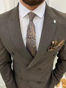 Furino Coffee Slim Fit Double Breasted Pinstripe Suit-baagr.myshopify.com-1-BOJONI