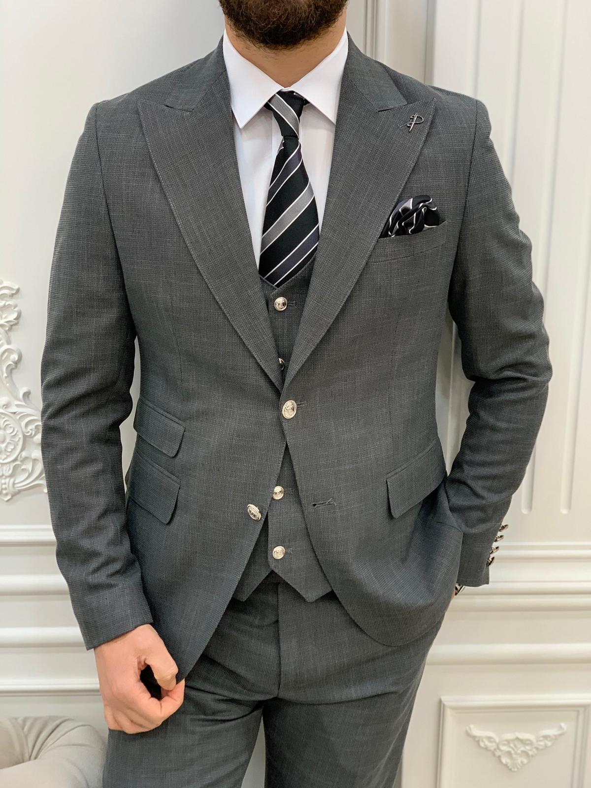 Bojoni Argeli Gray Slim Fit Suit