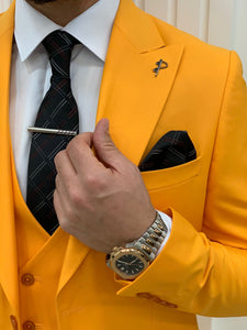 Bojoni Monte Yellow  Slim Fit Suit