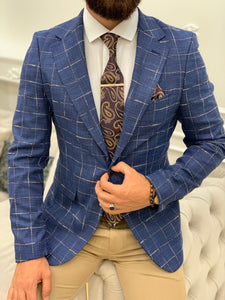 Serra Blue Slim Fit Plaid Suit-baagr.myshopify.com-1-BOJONI