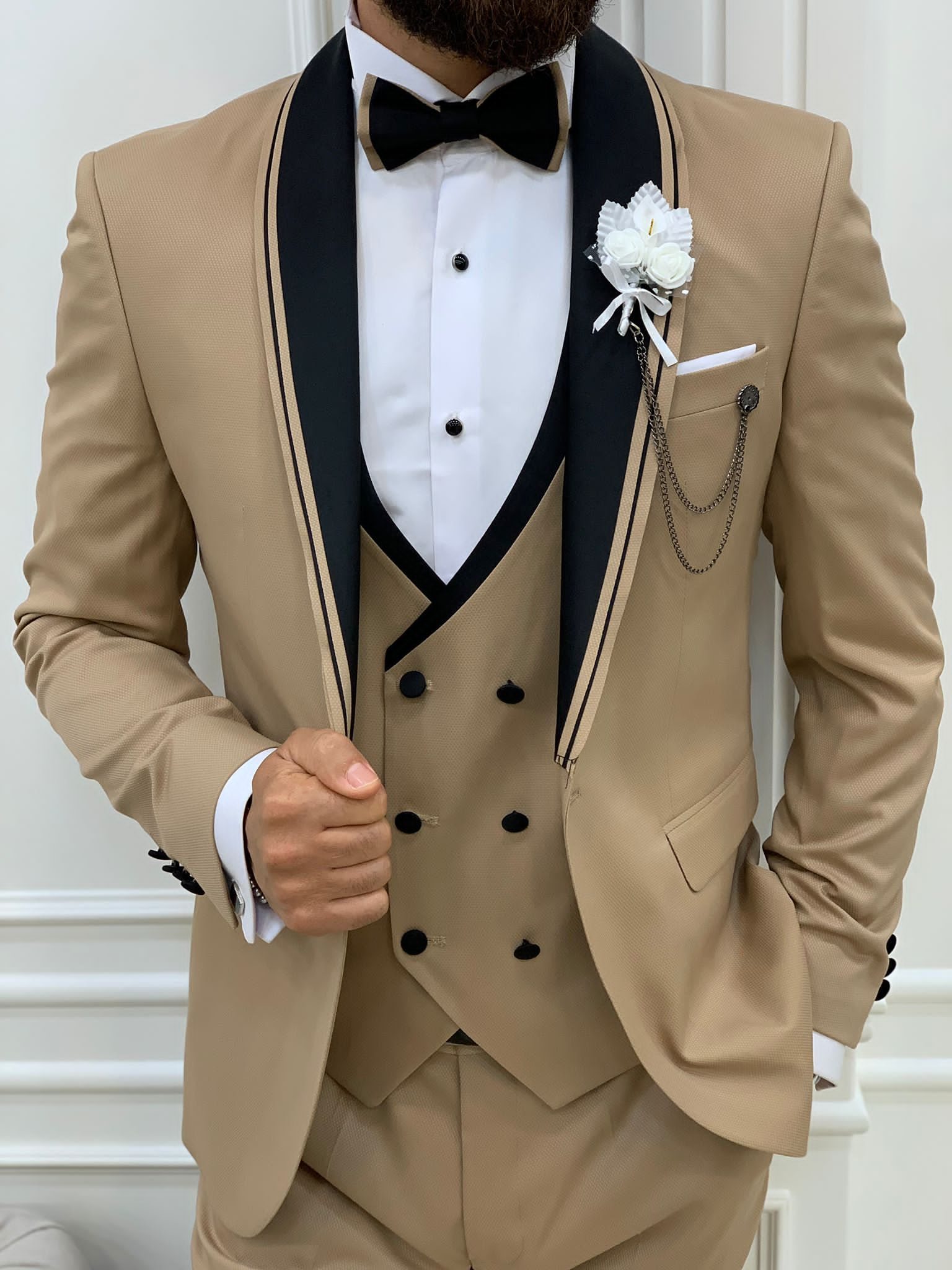 Rocca Dark Cream Slim Fit Tuxedo-baagr.myshopify.com-1-BOJONI