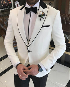 Bojoni Dayton  Slim Fit Royal White Tuxedo