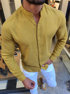 Madison Yellow Slim Fit Cotton Shirt-baagr.myshopify.com-Shirt-BOJONI