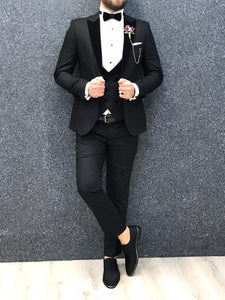 Nova Slim Fit Diamond  Black Tuxedo-baagr.myshopify.com-1-BOJONI